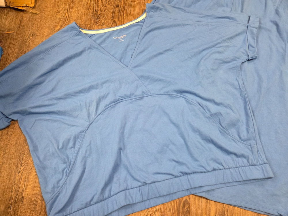 Koolaburra by Ugg Sleepwear Sueded Jersey Pullover Pants Set Blue A476512 1X